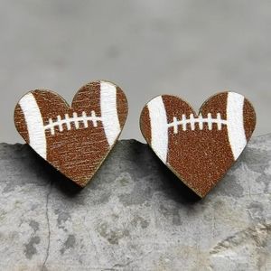 Football heart earrings